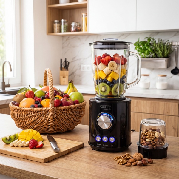 Camry CR 4088 Blender, 1800 W, 1.5 L Glass Jar, Piano Black