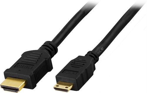 Deltaco HDMI &ndash; mini-HDMI 1.4 - cable, 2 m, Black