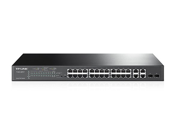 TP-Link 24-Port 10/100Mbps, 4-port Gigabit POE, Smart Switch, 2 SFP