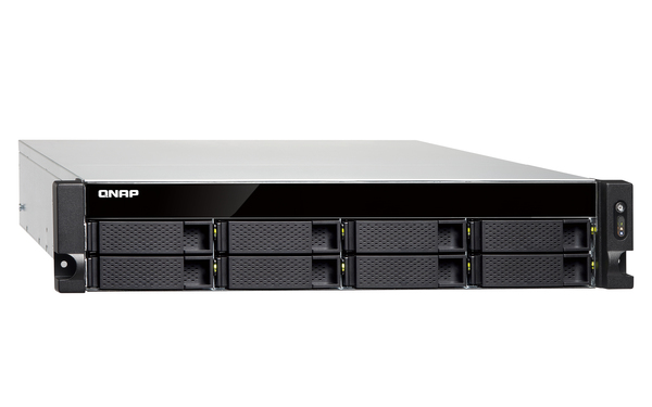 QNAP TS-873U-RP-16G 8-bay rackmount NAS AMD RX-421ND 4-core 2.1GHz up to 3.4GHz 16GB DDR4 RAM (max 64GB) 2 x M.2 22802260 SATA 6Gbs
