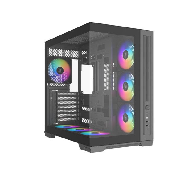 SAMA V52 Midi-Tower Case with window and RGB lighting, Black