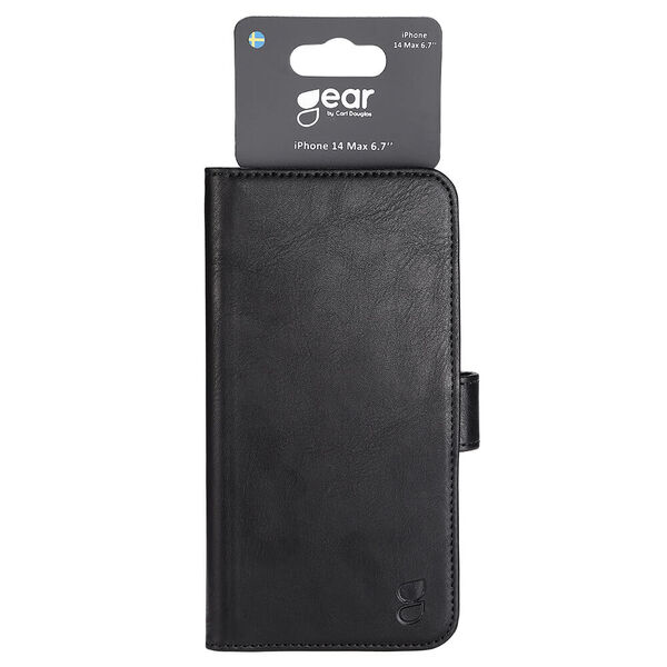 GEAR Wallet, iPhone 14 Plus - plånboksfodral, Svart