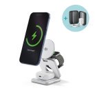 Epico UltraBase Qi2 25W 3in1 Fold Metal Mag+ Wireless Charging Stand EF60 | Silver | Protective  &  Travel Pouch Included