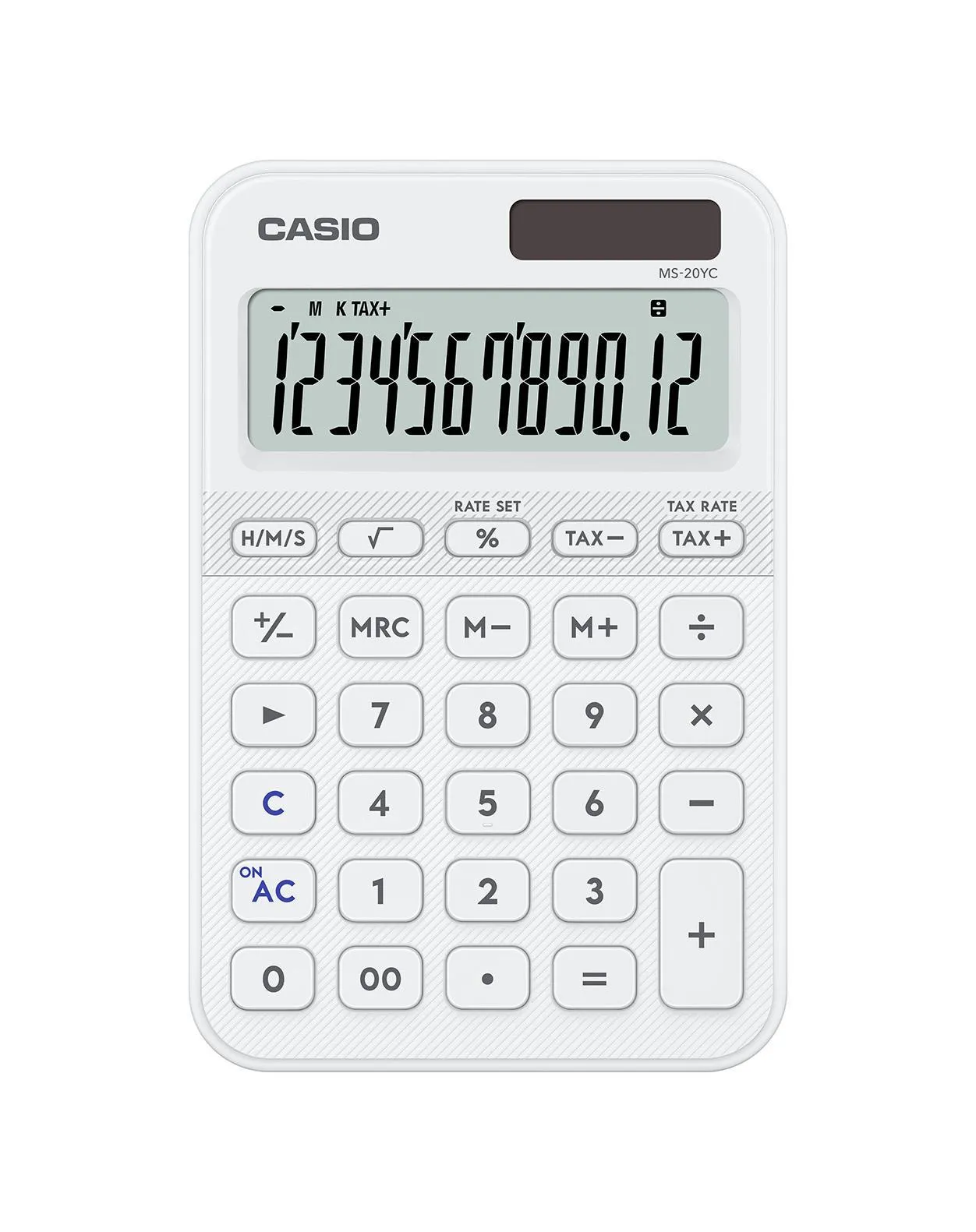 CASIO MS-20YC 12-numeroinen p&ouml;yt&auml;laskin - valkoinen