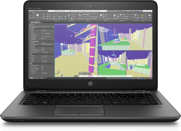 HP 14" ZBook 14u G4, 256GB, AMD FirePro W4190M 2GB, Win 10 Pro - kannettava, musta