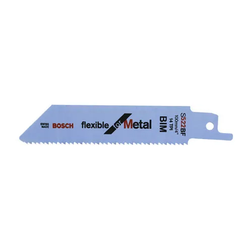 Bosch saber saw blade S 522 BF Flexible for Metal, 100mm (5 pieces)