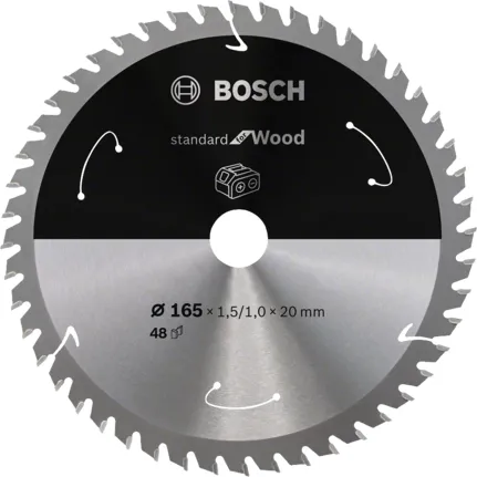 Bosch circular saw blade&nbsp;SfW 165x20x1.5 / 1.0x48T -&nbsp;2608837687