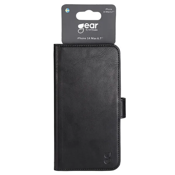 GEAR Wallet, iPhone 14 Plus - plånboksfodral, Svart