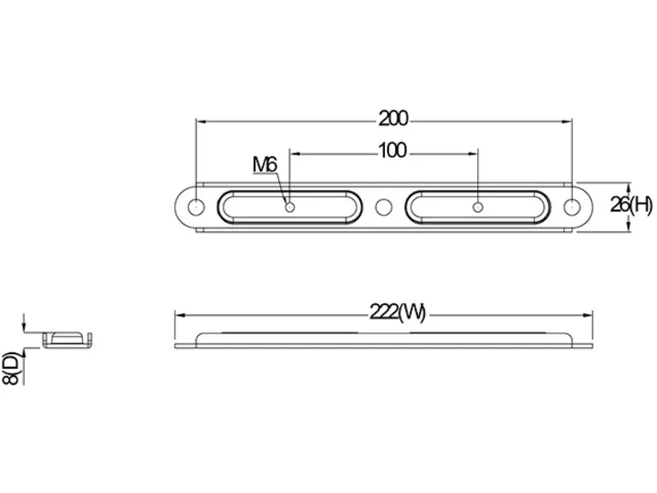 Multibrackets M Desktopmount VESA Adapter 200x200 - Asennuskomponentti (VESA-sovitin) - ter&auml;s - musta -kiinnitysliit&auml;nt&auml;: 200 x 200 mm