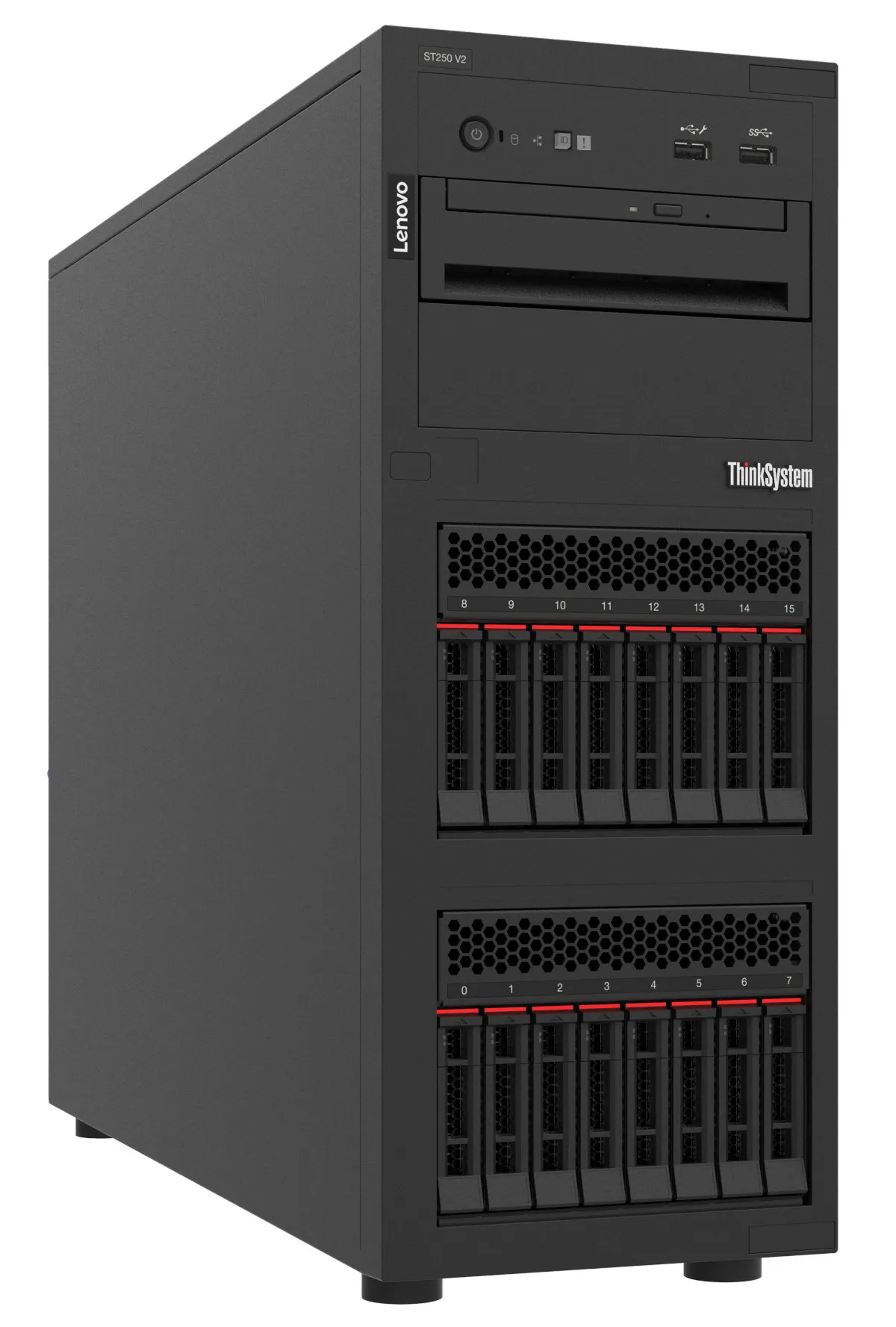 LENOVO ThinkSystem ST250 V2 Xeon E-2356G 6C 3.2GHz 12MB Cache 32GB UDIMM 8x2.5inch 5350-8i HS 750W Titanium XCC Ent