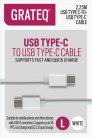 Grateq USB-C - USB-C Quick 100W - cable, 2,25m, White