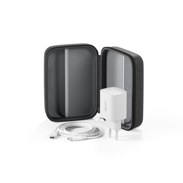 Epico UltraBase Qi2 25W 3in1 Fold Metal Mag+ Wireless Charging Stand EF60 | Silver | Protective  &amp;  Travel Pouch Included