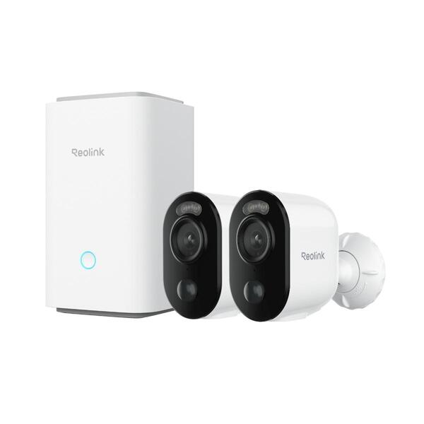 Reolink Home Hub + 2x Argus 3E+ 64GB MicroSDHC 2K Battery Camera