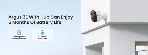 Reolink Home Hub + 2x Argus 3E+ 64GB MicroSDHC 2K Battery Camera