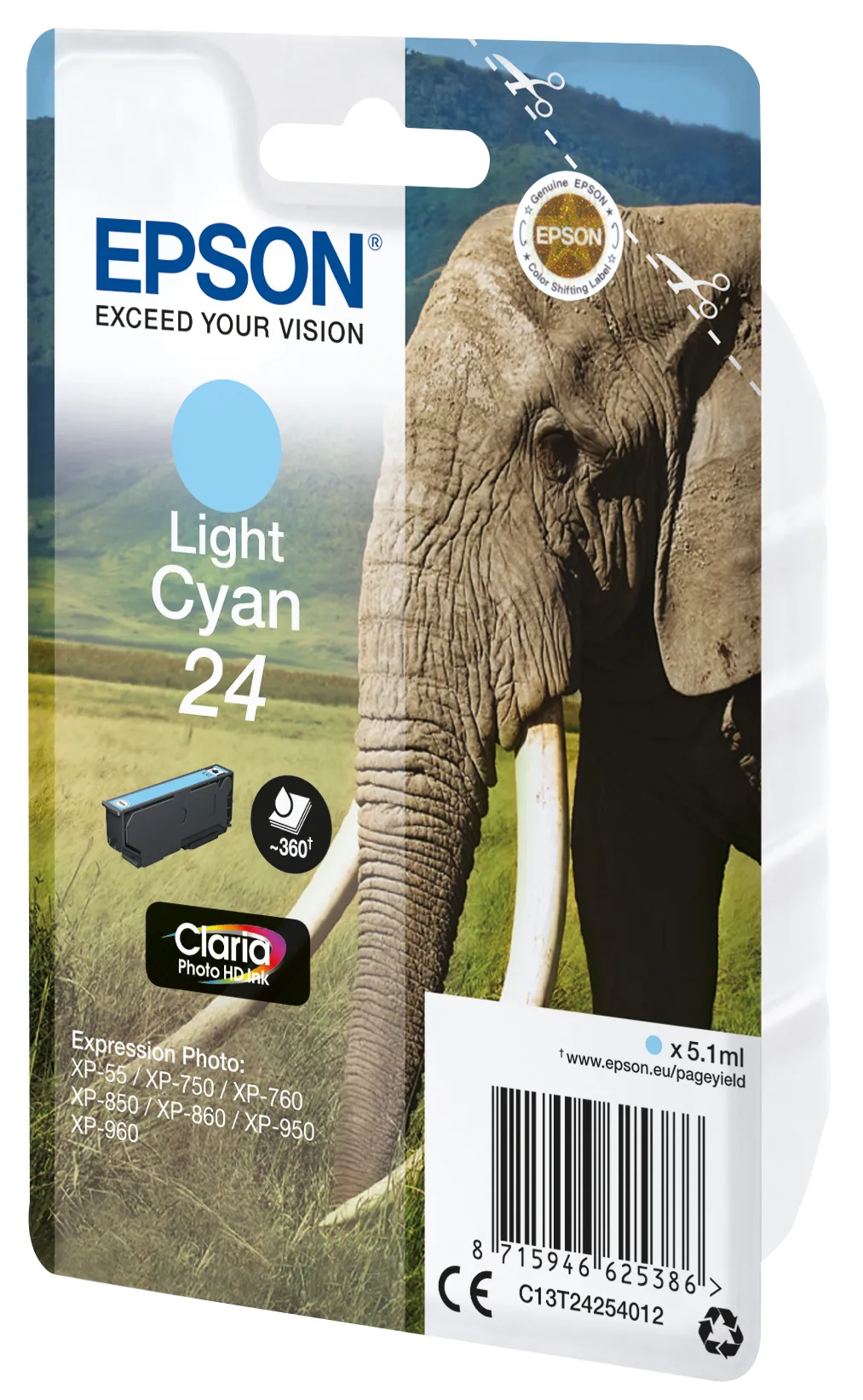 Epson 24 T2425 Ink cartridge, 5.1 ml, Light Cyan
