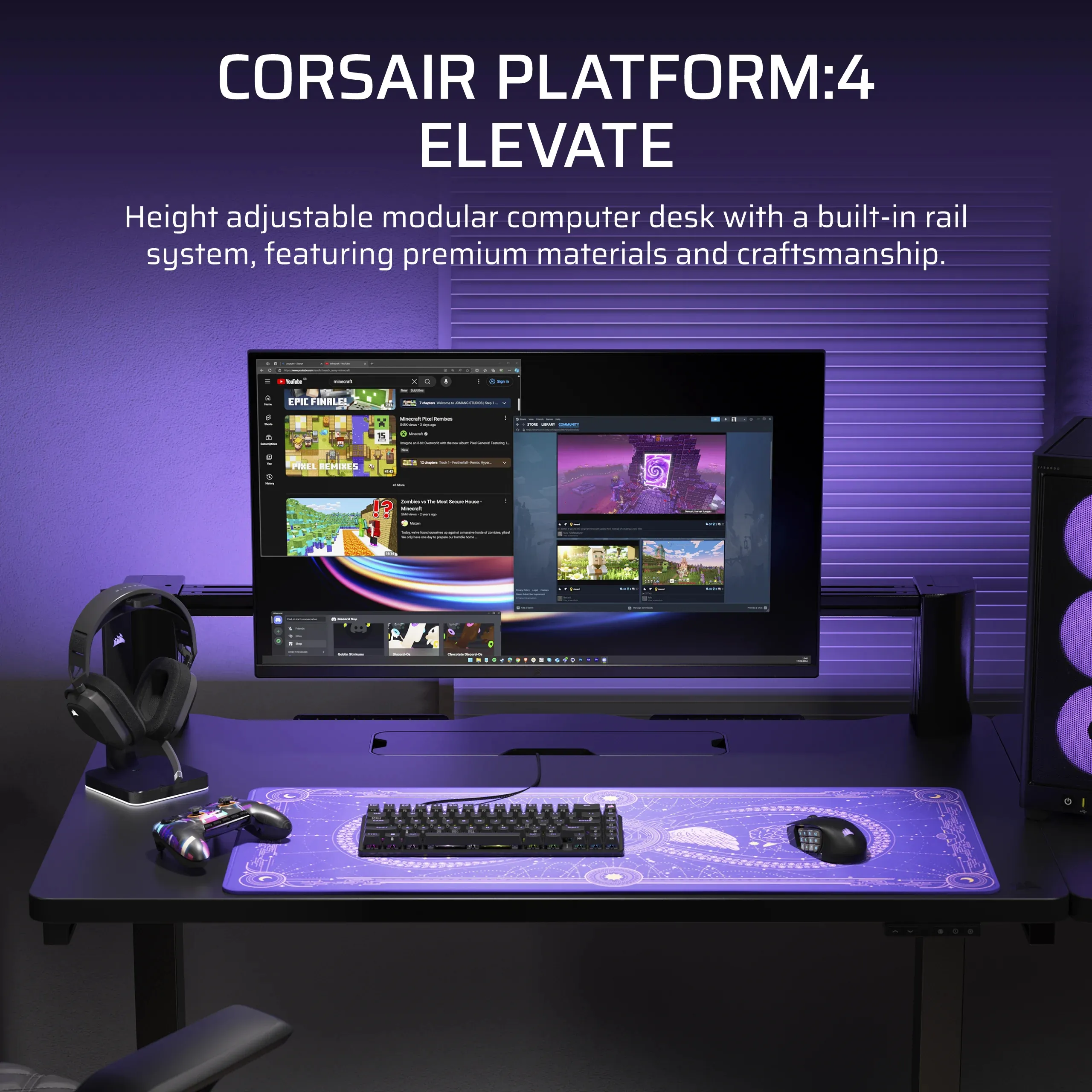 Corsair Platform:4 - Black, Adj. Height
