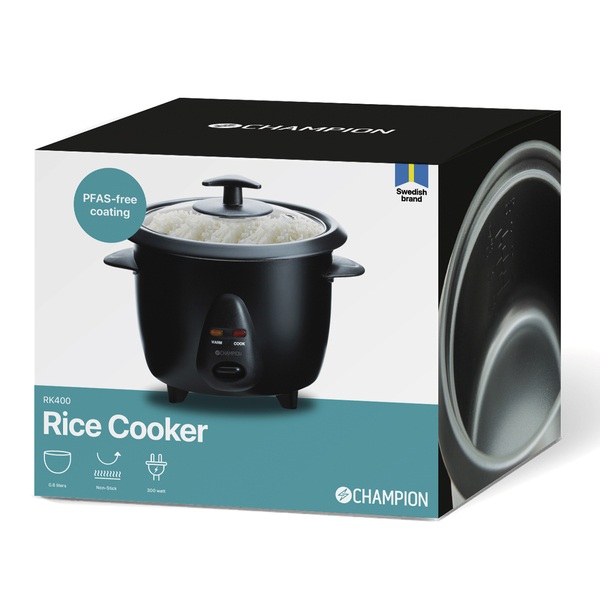 Champion Mini Ceramic -riisinkeitin, musta, 0.6l
