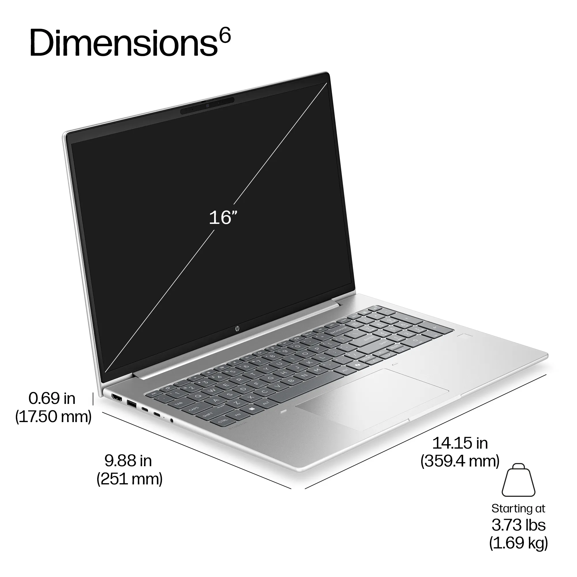 HP ProBook 4 G2i 16" Ultra 5 325, 32 GB, 512 GB, Win 11 Pro - b&auml;rbar dator
