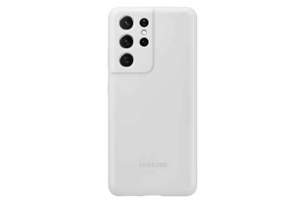 Samsung Silicone Cover, Galaxy S21 Ultra -suojakuori, Harmaa