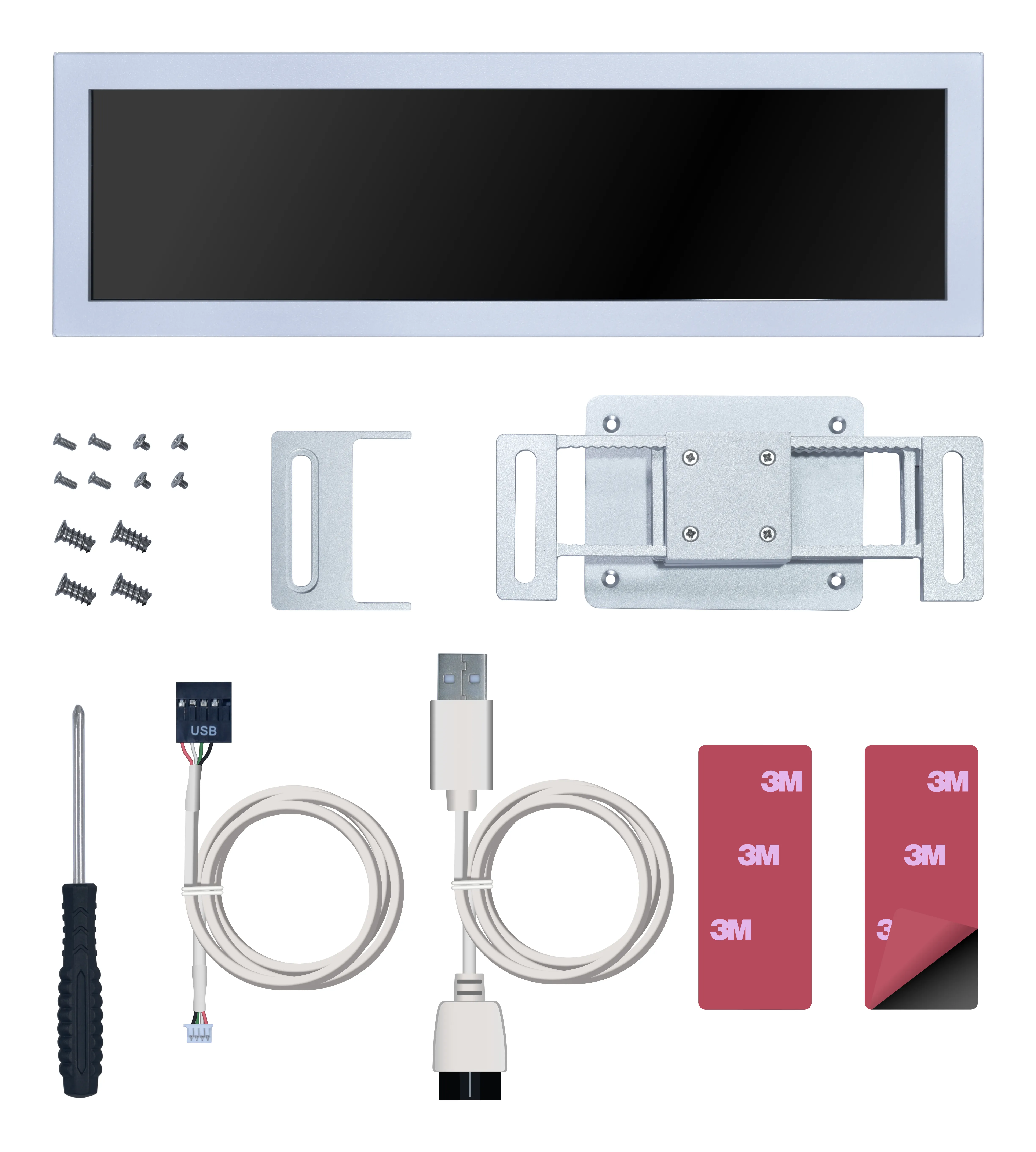 Lian Li 8.8" Universal Screen (SM088W) Midi-Tower Case with RGB lighting, White