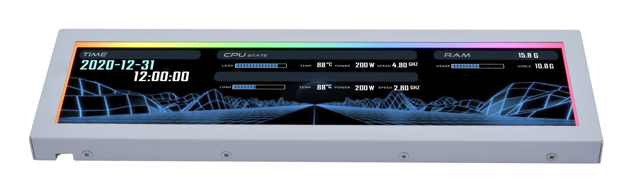 Lian Li 8.8" Universal Screen (SM088W) Midi-Tower Case with RGB lighting, White