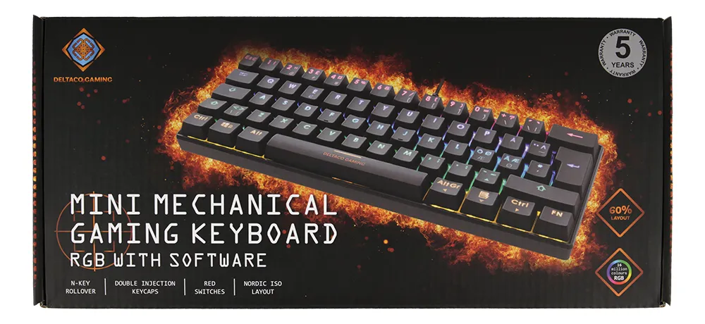 Deltaco Gaming RGB Mechanical Red -pelin&auml;pp&auml;imist&ouml;