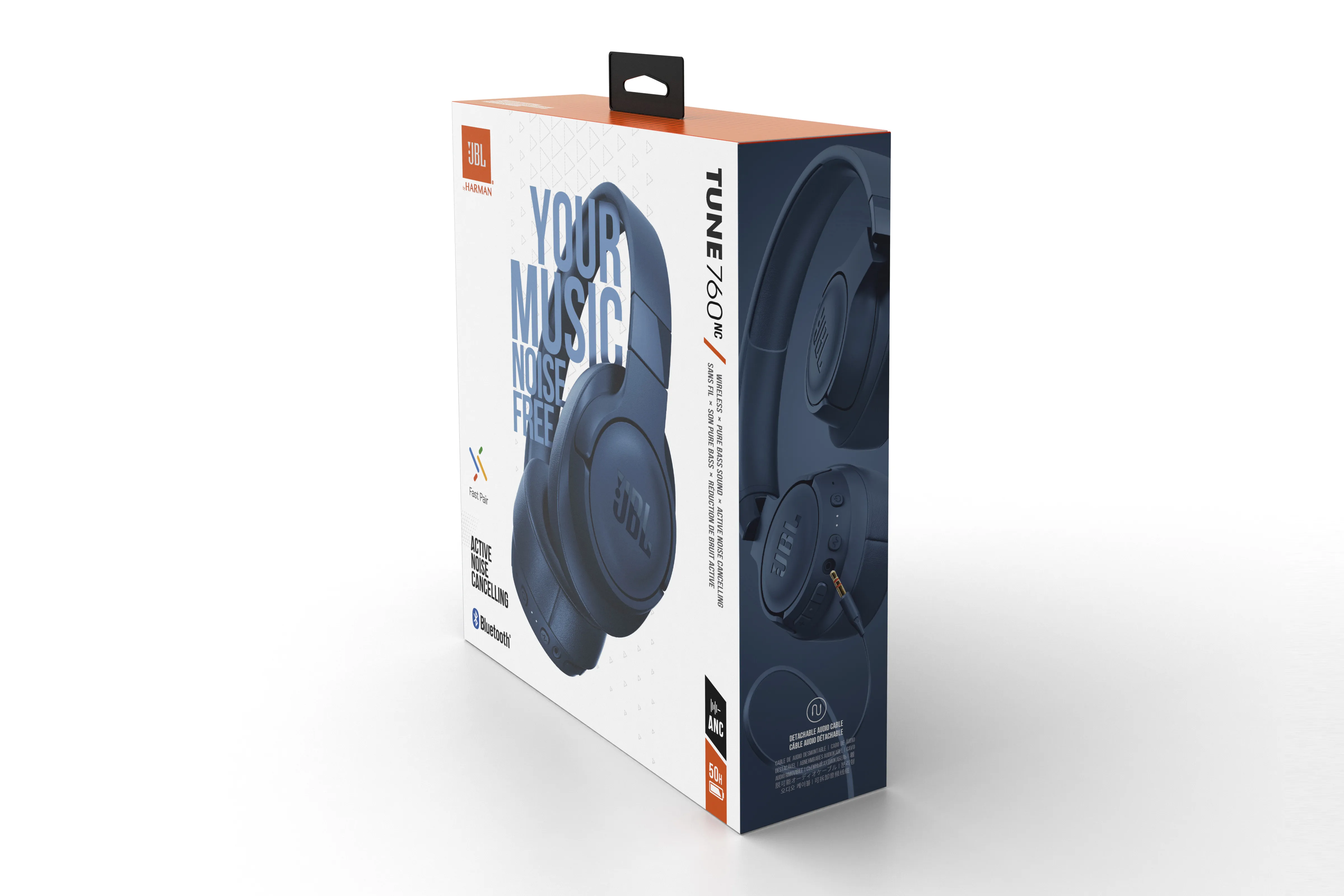 JBL Tune 760 NC - tr&aring;dl&ouml;s h&ouml;rlurar, Bl&aring;