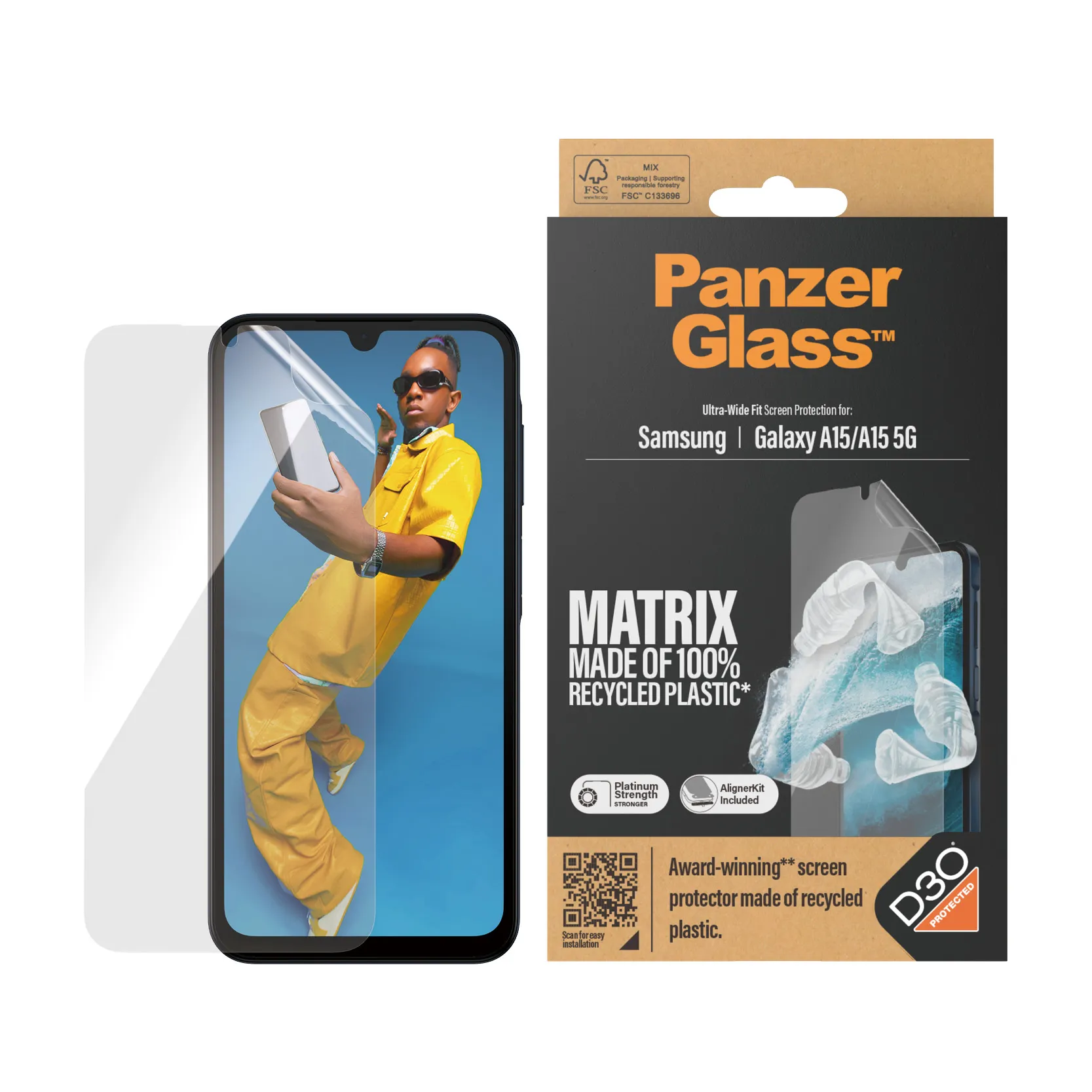 PanzerGlass Matrix Galaxy A15 / A15 5G Ultra-Wide Fit - Protective Film