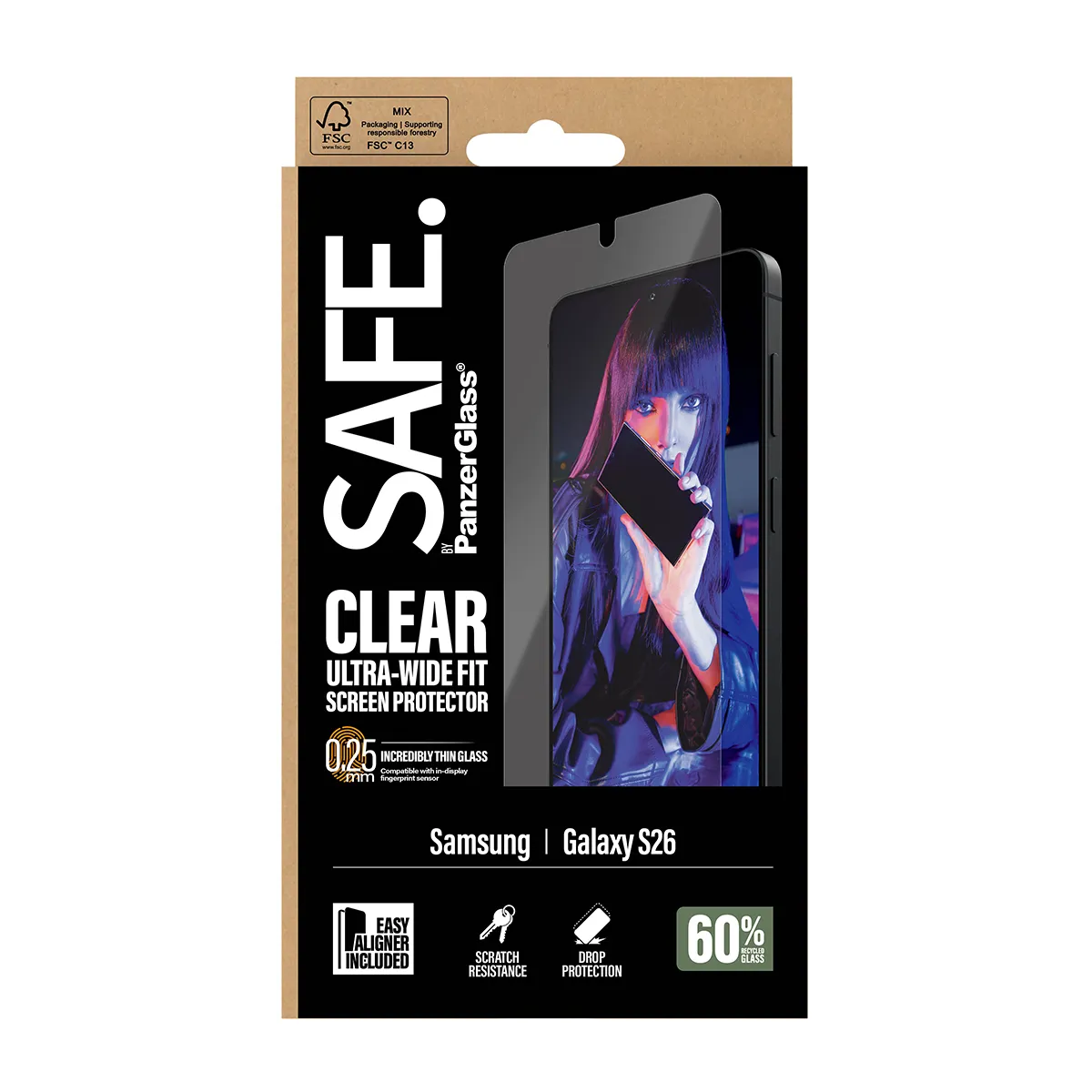 PanzerGlass SAFE Ultra-Wide Fit Alignerkit Galaxy S26 -panssarilasi