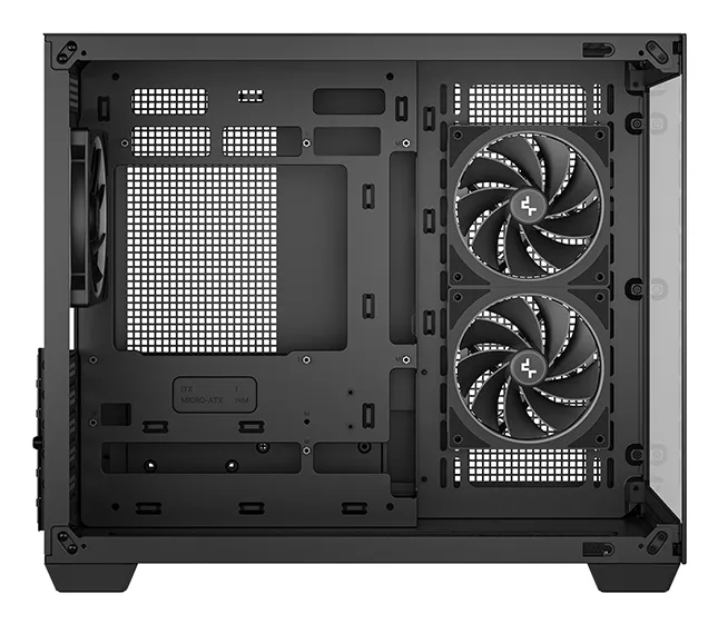 DeepCool CG330 3F micro-ATX chassi med f&ouml;nster och RGB-belysning, svart
