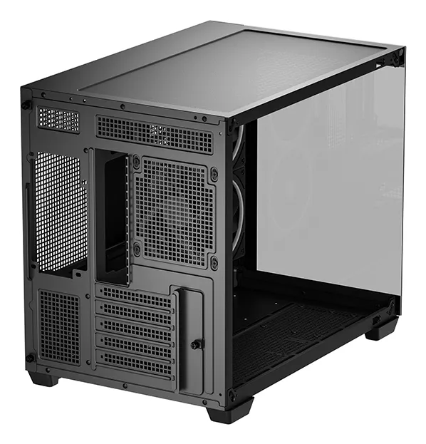 DeepCool CG330 3F micro-ATX chassi med f&ouml;nster och RGB-belysning, svart