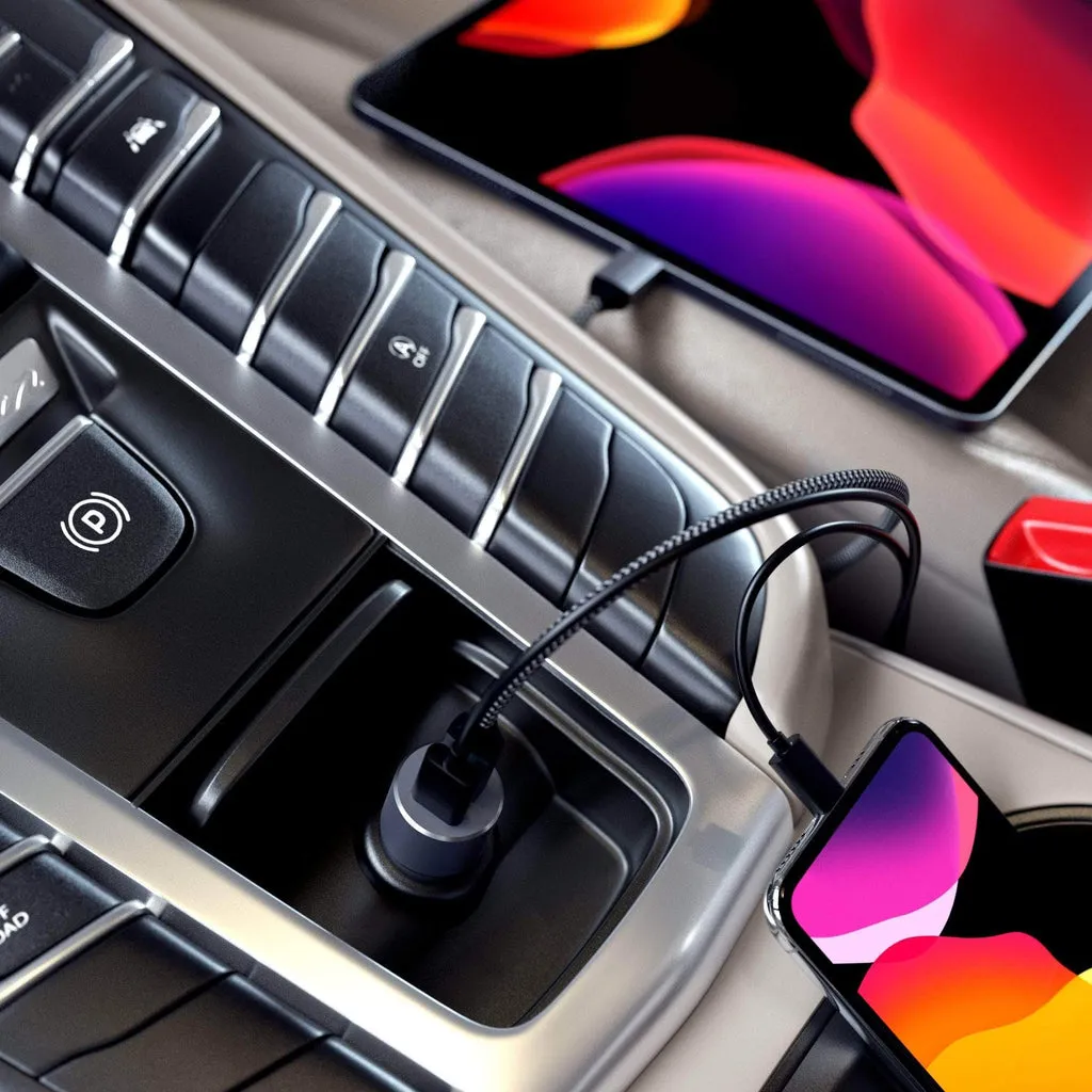 Satechi autolaturi PD 1xUSB-C ja 1xUSB-A yhteens&auml; 72 wattia, musta