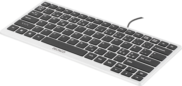 DELTACO tunt minitangentbord, USB, svart/silver