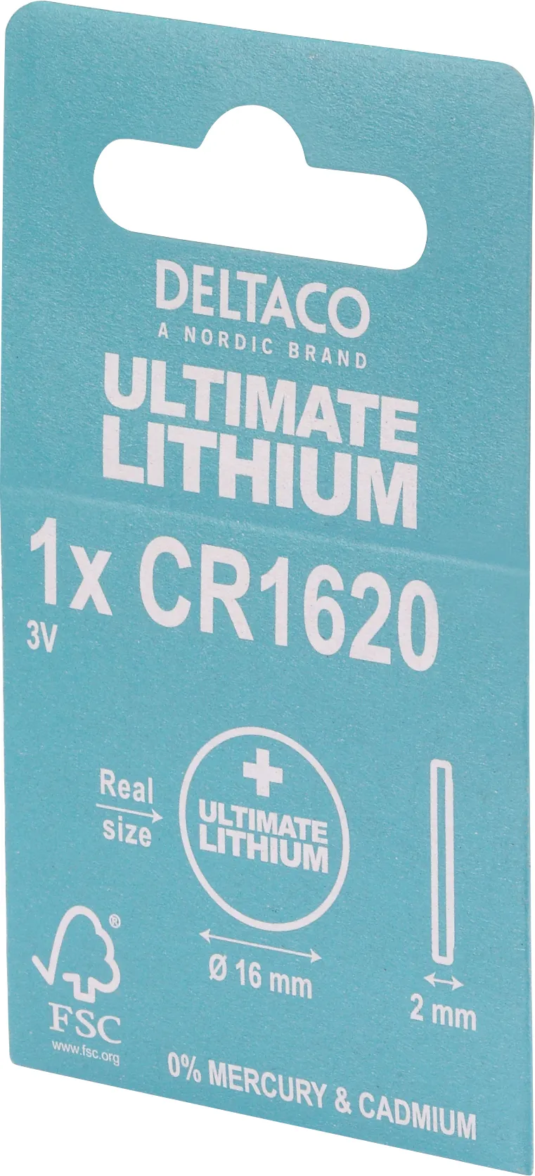 DELTACO Ultimate CR1620 - Knappcellsbatteri