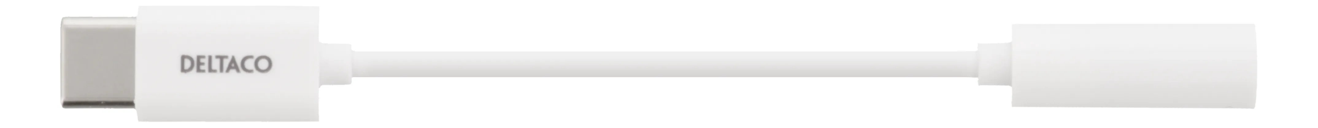 DELTACO USB-C to 3.5 mm female, 10 cm, passive, white