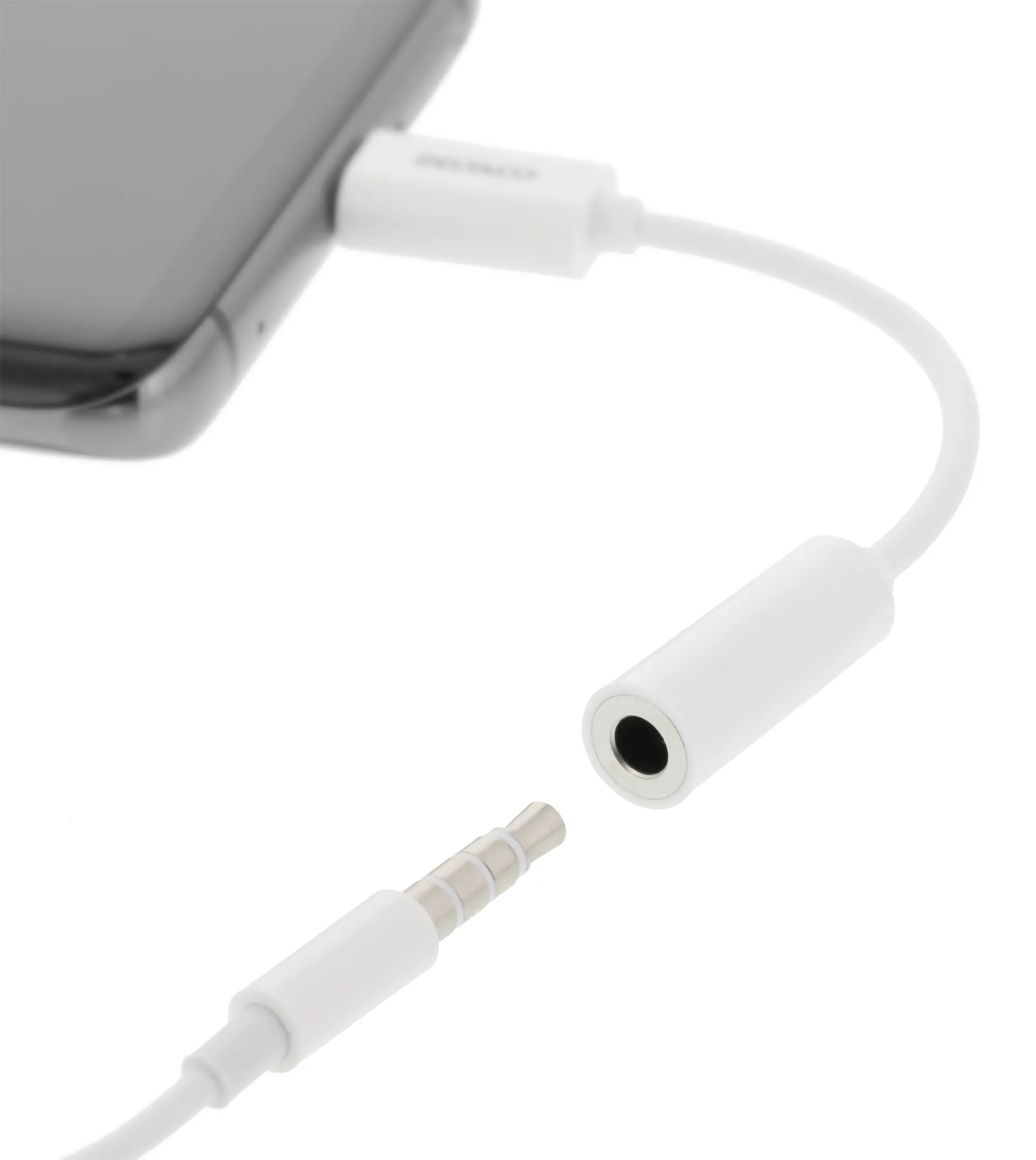 DELTACO USB-C to 3.5 mm female, 10 cm, passive, white