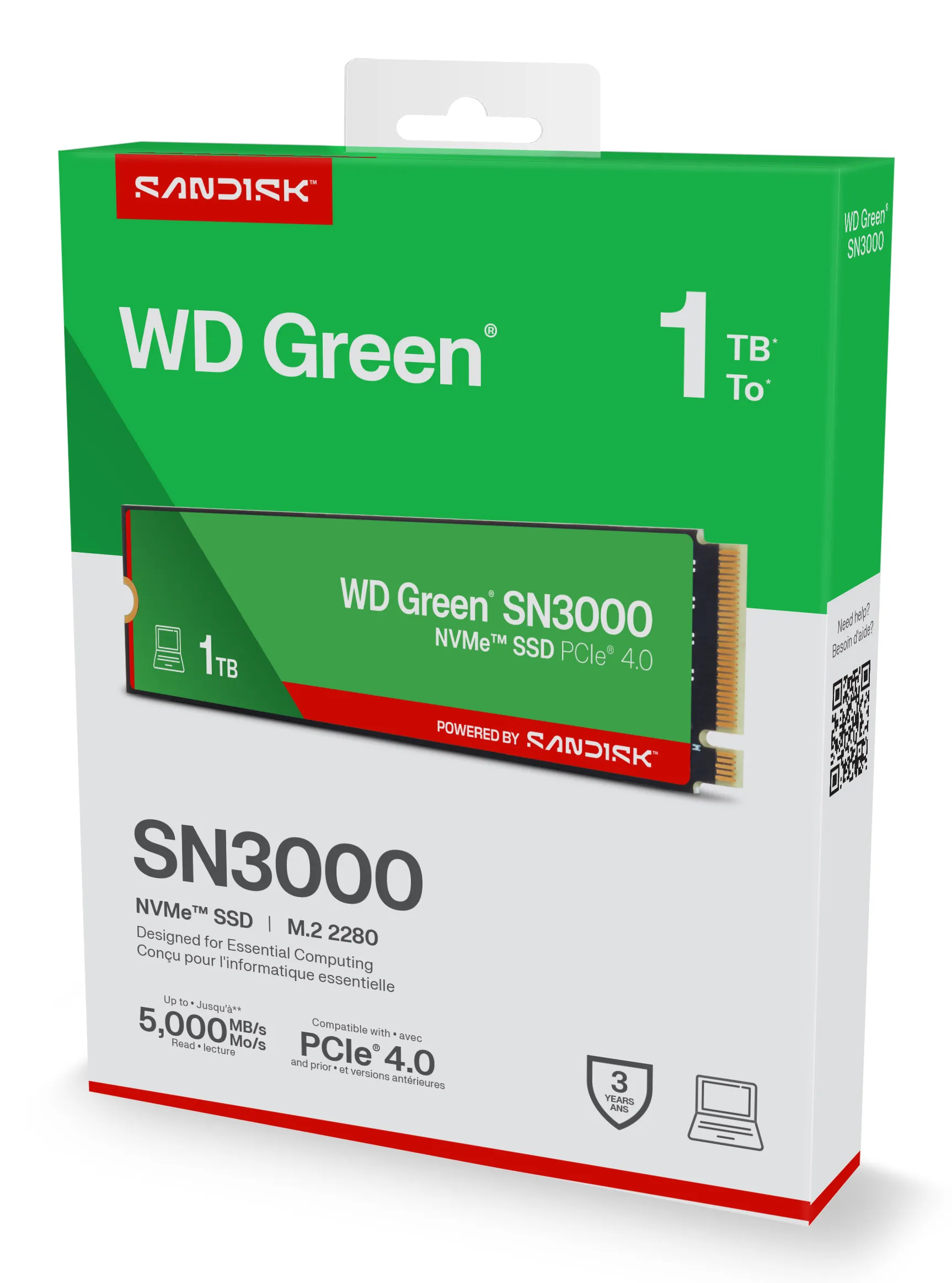 WD Green SN3000 1TB M.2 PCIe 4.0 NVMe SSD