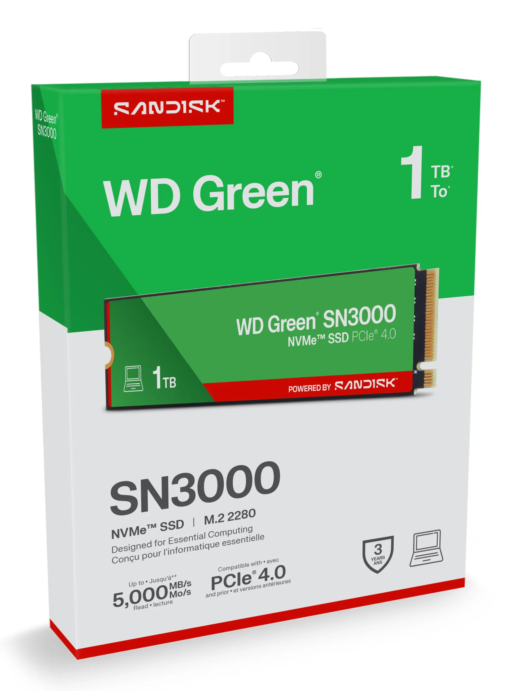 WD Green SN3000 1TB M.2 PCIe 4.0 NVMe SSD