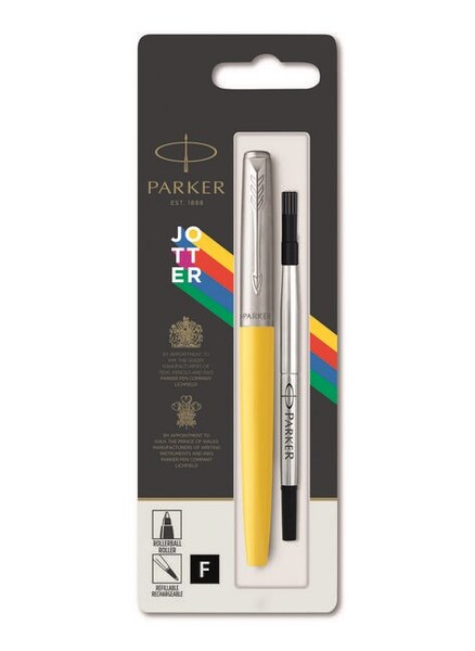 Jotter Plastic Rollerball Yellow F Black 1-blister