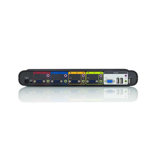 Belkin SOHO KVM Switch VGA &amp; USB - KVM / audio / USB kytkin - USB - 4 x KVM / audio / USB - 1 paikallinen k&auml;ytt&auml;j&auml; - ty&ouml;p&ouml;yt&auml;