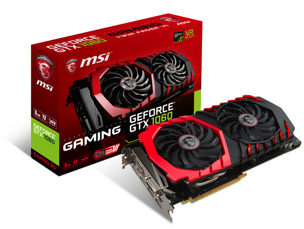 MSI GeForce GTX 1060 Gaming X 3GB -n&auml;yt&ouml;nohjain