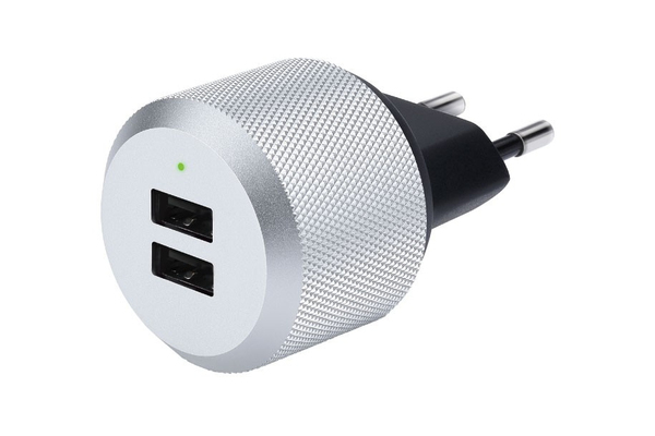 Just Mobile AluPlug - Den lyxiga v&auml;ggladdaren med 2 x USB 2.4A