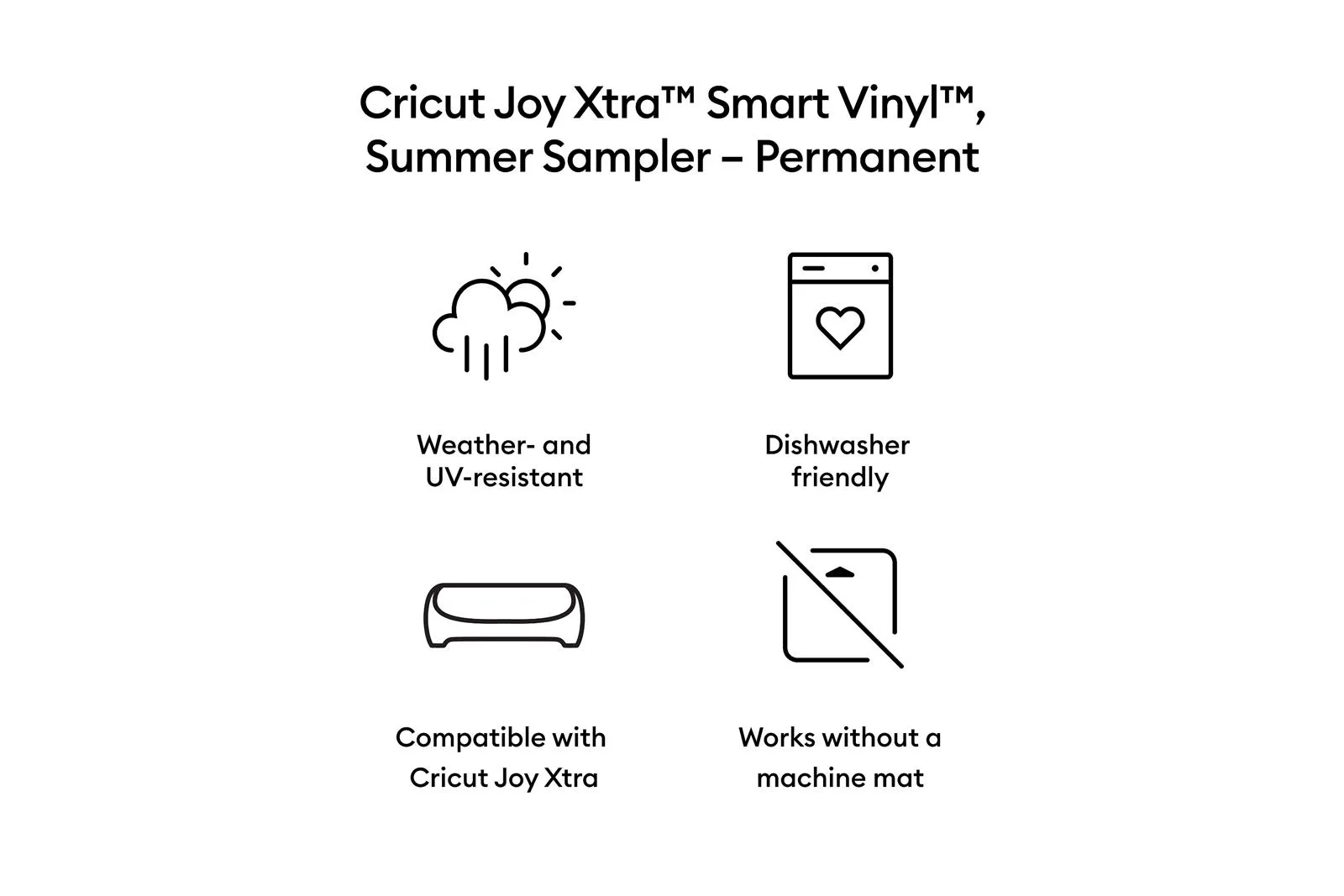 Cricut Joy Xtra Smart Vinyl Permanent Summer Sampler 3-pack 30.50cmSMRTVNL P M SMR SMPLR 9.5INX12IN(3)