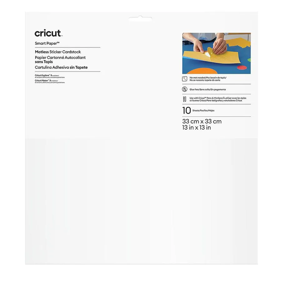 Cricut Smart Sticker Cardstock 33x33cm 10 sheets (White)