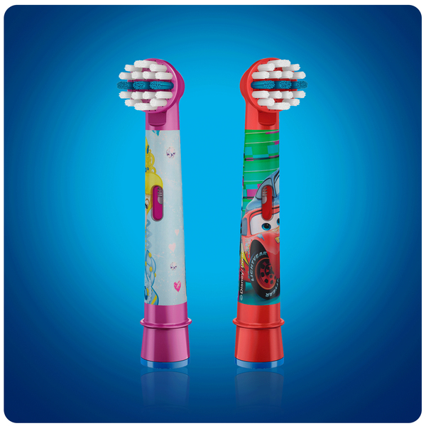 BRAUN VAIHTOHARJA ORAL-B KIDS 2ct, paketissa 2 vaihtoharjaa EB10-2, sekalaisella teemalla.