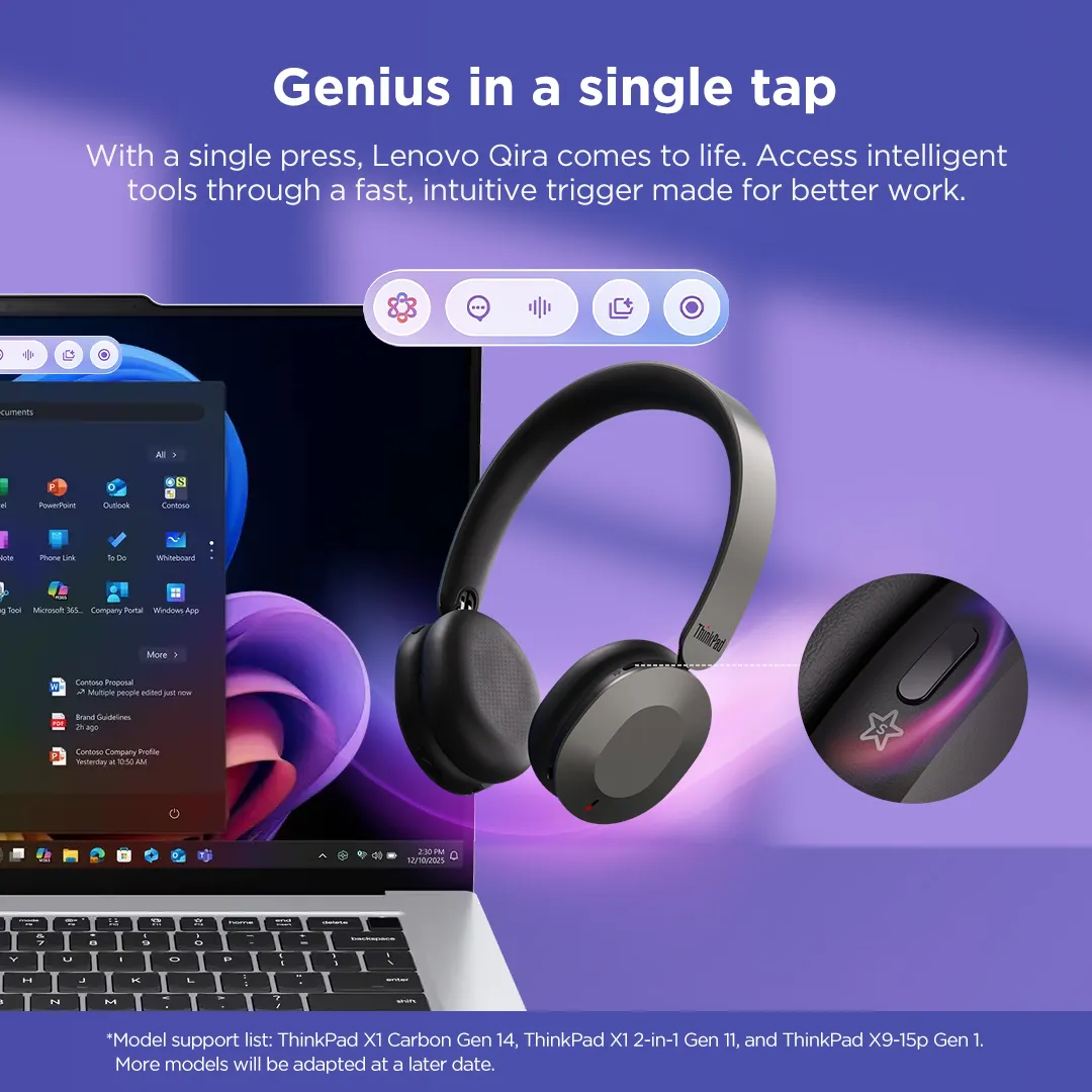 Lenovo Dual-Mode ANC Foldable 8550 Wireless Headset with Carrying Case