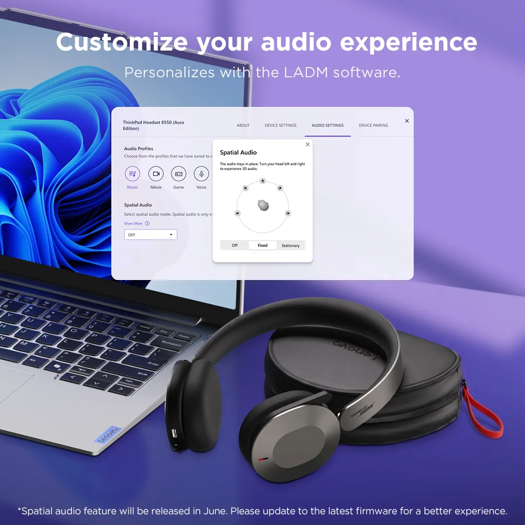 Lenovo Dual-Mode ANC Foldable 8550 Wireless Headset with Carrying Case