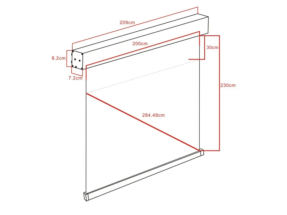Multibrackets M Motorized Projection Screen Deluxe - Heijastusnäyttö - moottoroitu - 112 tuuma (283 cm) - 1:1 - Glass Beaded - valkoinen