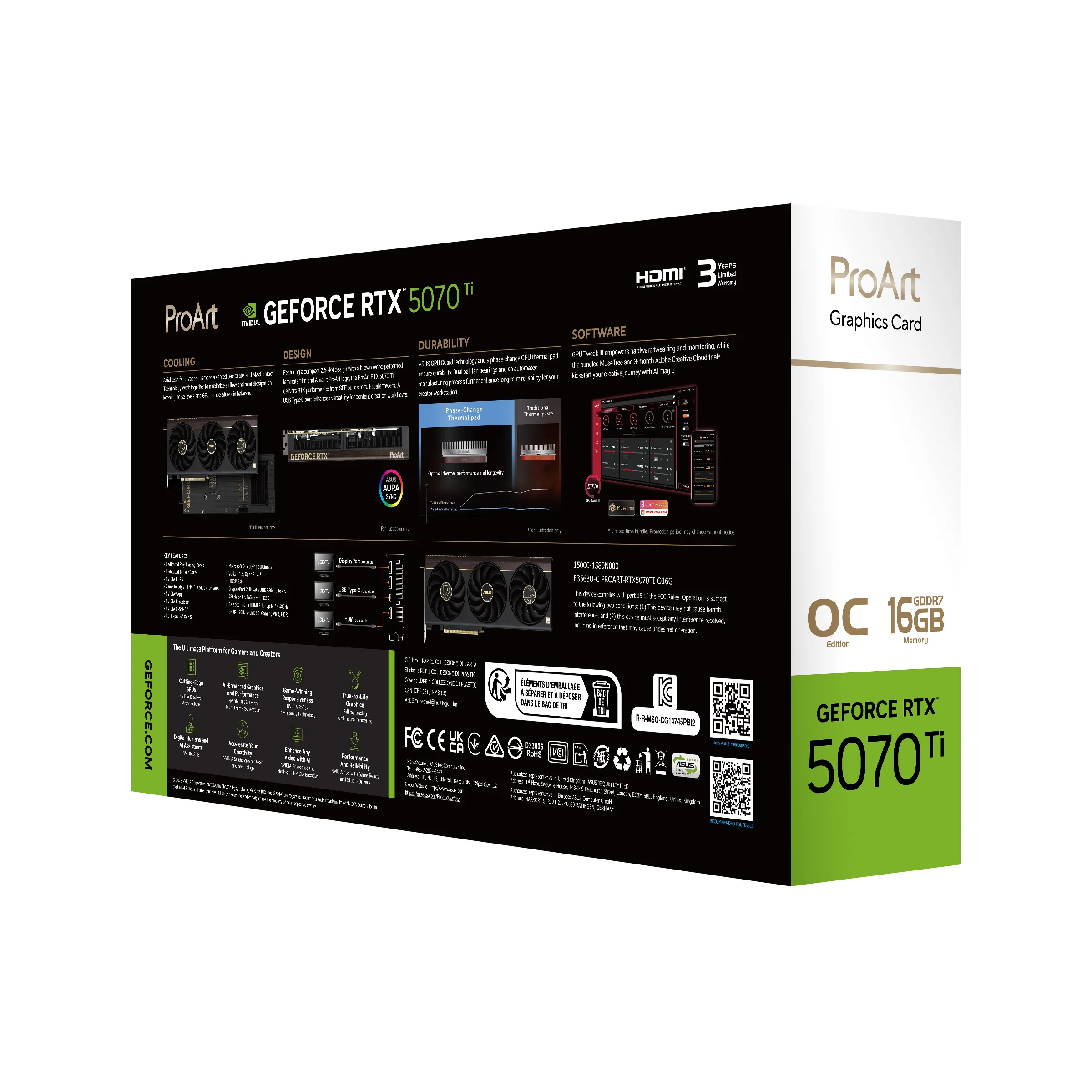 Asus GeForce RTX 5070 Ti ProArt OC 16GB - graphics card