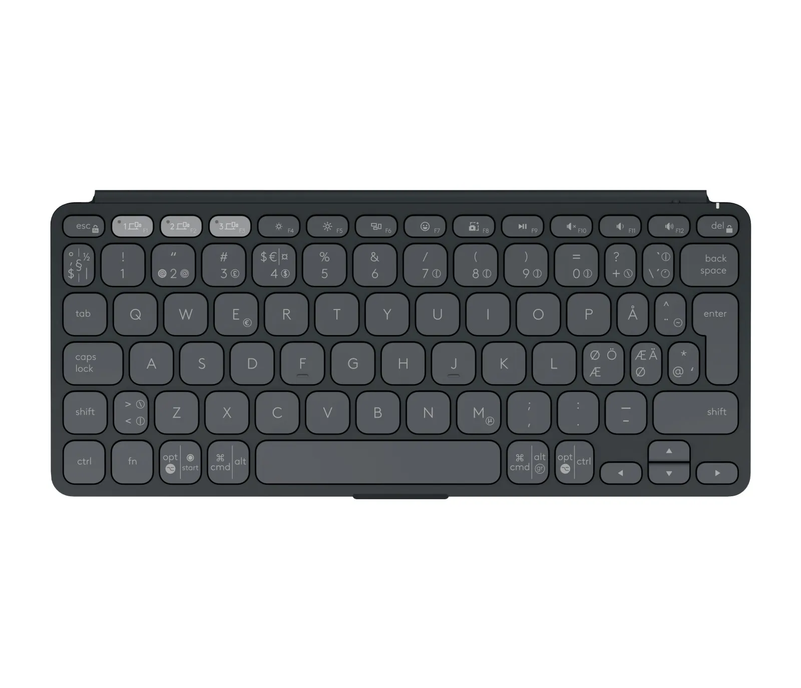 Logitech Keys-To-Go 2 Universal -langaton n&auml;pp&auml;imist&ouml;, Scissor, Graphite